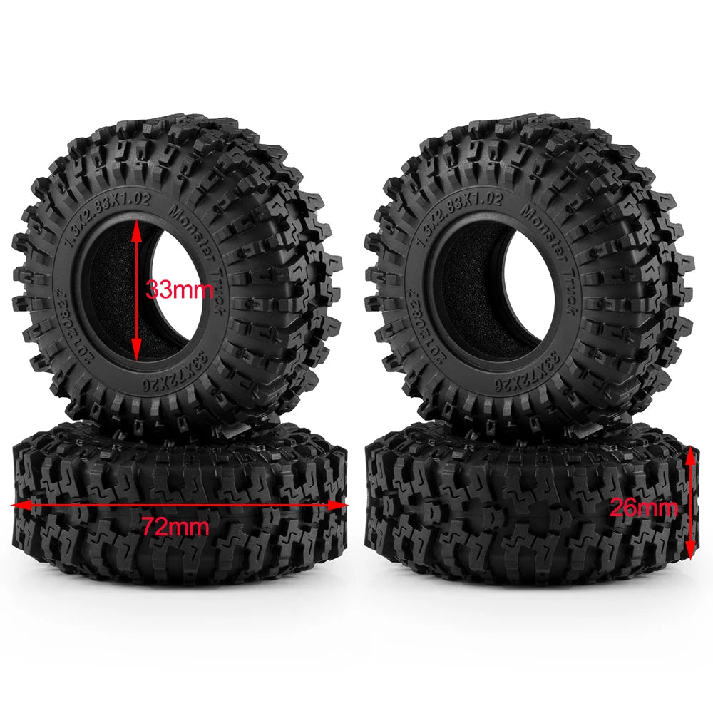 Mud Terrain RC Tires for 1/18 and 1/24 Micro Crawlers