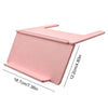 A pink foldable Mahjong card holder with a non-slip stand shown from the side.