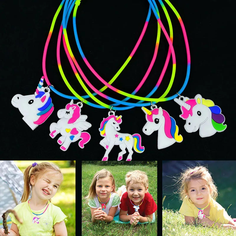 Unicorn Party Activity Kit with Bracelets, Rings, Tattoos, Stickers, and Puzzle