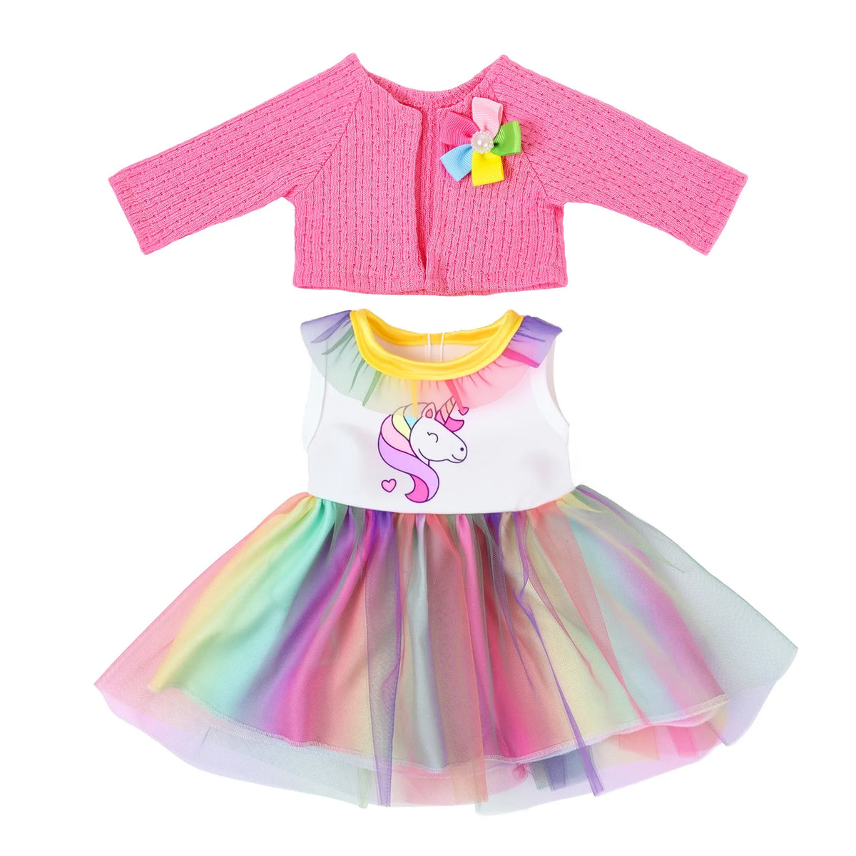 Adorable Baby Doll Clothing Set with Coat and Dress
