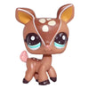 A brown pet figurine with large ears and white markings, featuring a cute expression.