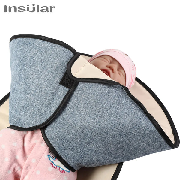Portable Waterproof Baby Changing Pad with Storage Bag