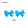 Pair of sky blue silicone bow tie beads for jewelry making
