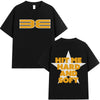 Black tour cotton t-shirt featuring the BE logo and 'Hit Me Hard and Soft' text