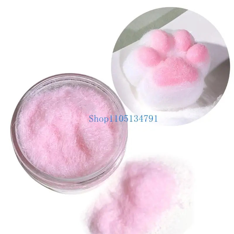 Pink flocking powder for jewelry making and crafts shown in a glass jar and as loose powder