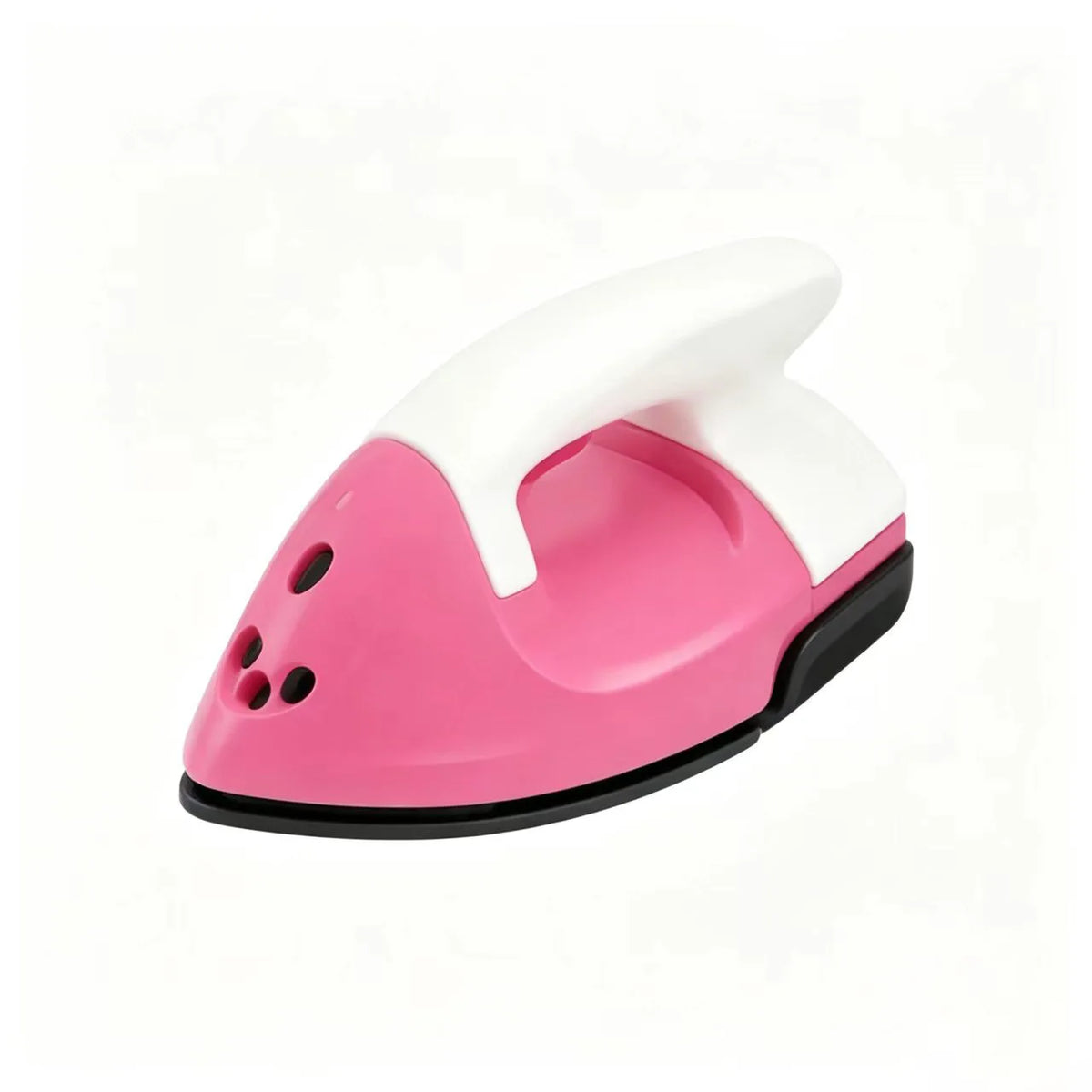 A pink and white Perler bead crafting tool with a white handle is shown against a white background.
