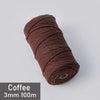 A spool of dark brown 3mm cotton macrame cord measuring 100 meters.