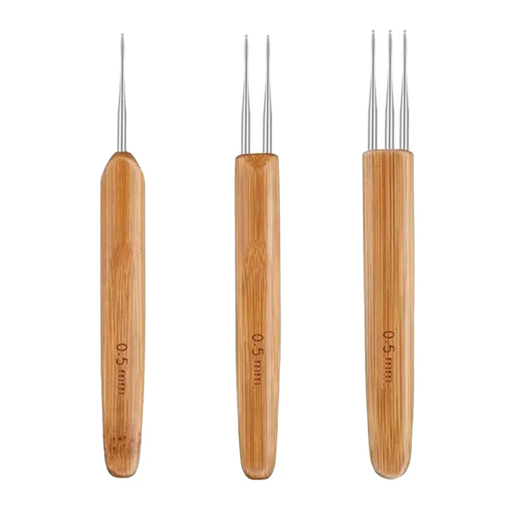 Professional Dreadlock Crochet Hook Needle with Wooden Handle