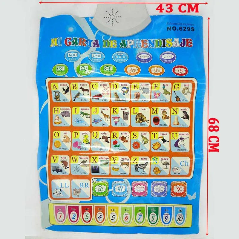 Bilingual English-Spanish Interactive Learning Poster for Toddlers