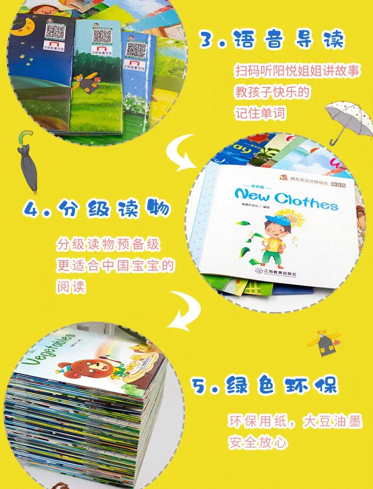 60-Book Set of English Learning Picture Books for Early Readers