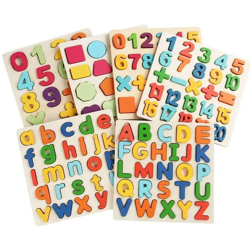 Wooden Montessori Number Puzzle & Sorting Toy