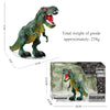 Jouet robot dinosaure électrique vert avec ses dimensions et son poids.