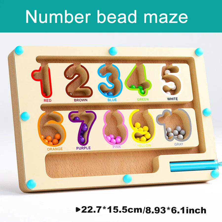 Magnetic Color Sorting Maze Wooden Puzzle Board for Toddlers