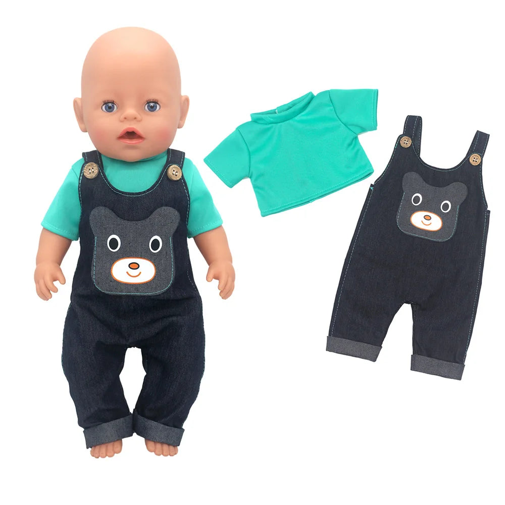 Cute 2-Piece Romper Outfit for 17-Inch Reborn Baby Dolls