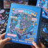A blue spiral notebook titled Miniature Landscape Collection 13.0 shows colorful illustrations of miniature scenes and sticke