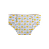 White doll underwear featuring yellow crown and elephant patterns