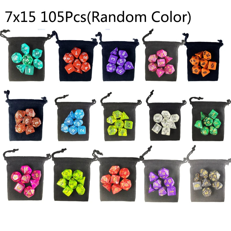 Multicolor Polyhedral Dice Set for RPG and Board Games