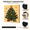 Framed Christmas tree decoration featuring gold and green elements on a light background.