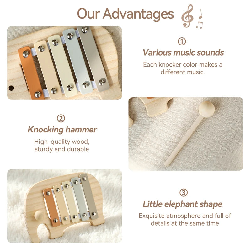 Cartoon Elephant Xylophone Musical Toy for Toddlers