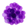 A pile of purple plastic bingo chips for games and family fun