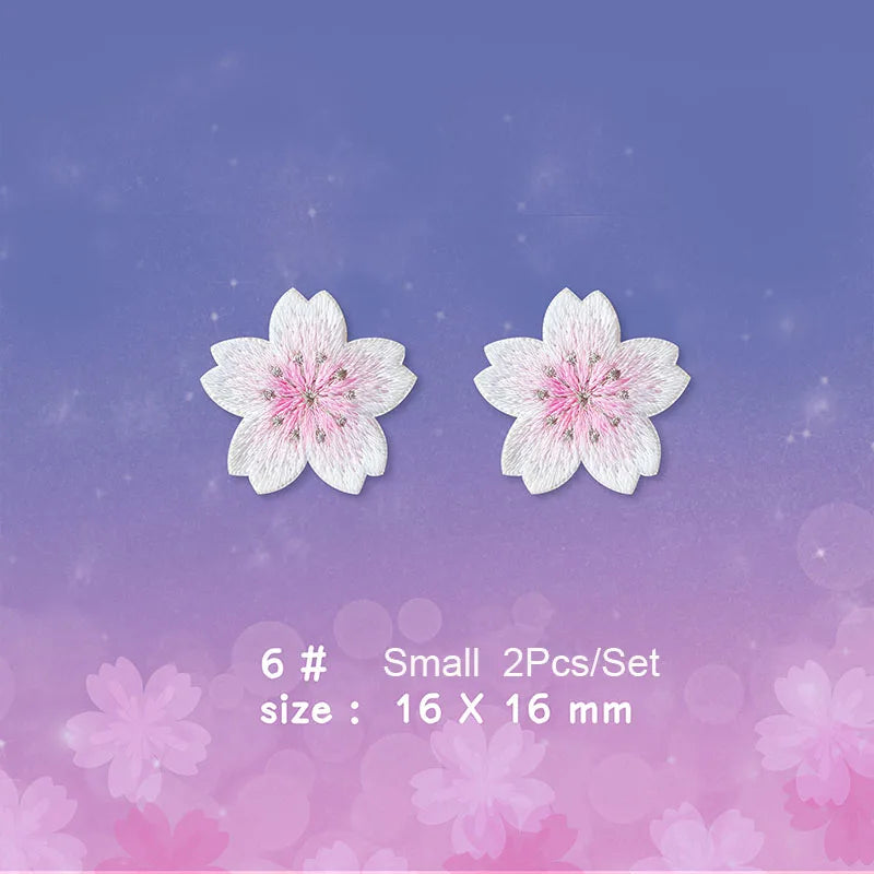 Cherry Blossom Embroidered Patches for DIY Decoration