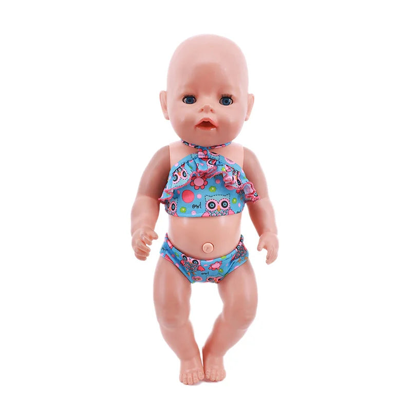 Bear Print Casual Outfit for 43 cm Baby Dolls