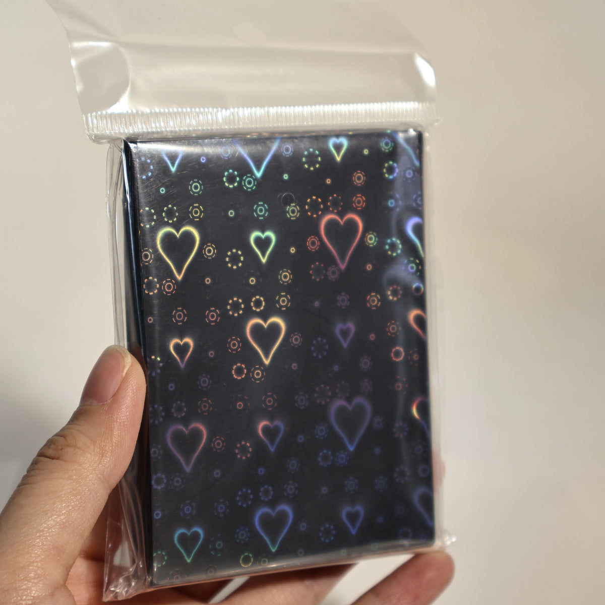 Holographic Heart-Shaped Card Sleeves (60-Pack) – Acid-Free Protectors for TCG & Collectible Cards