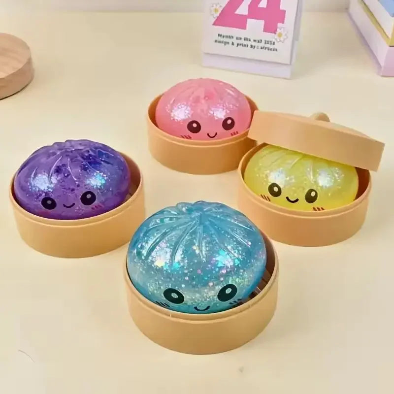 Glitter Dumpling Squeeze Toy for Stress Relief