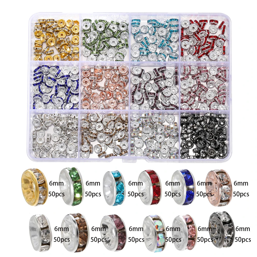 Crystal Rondelle Beads for Jewelry Making – 6mm & 8mm Spacer Beads