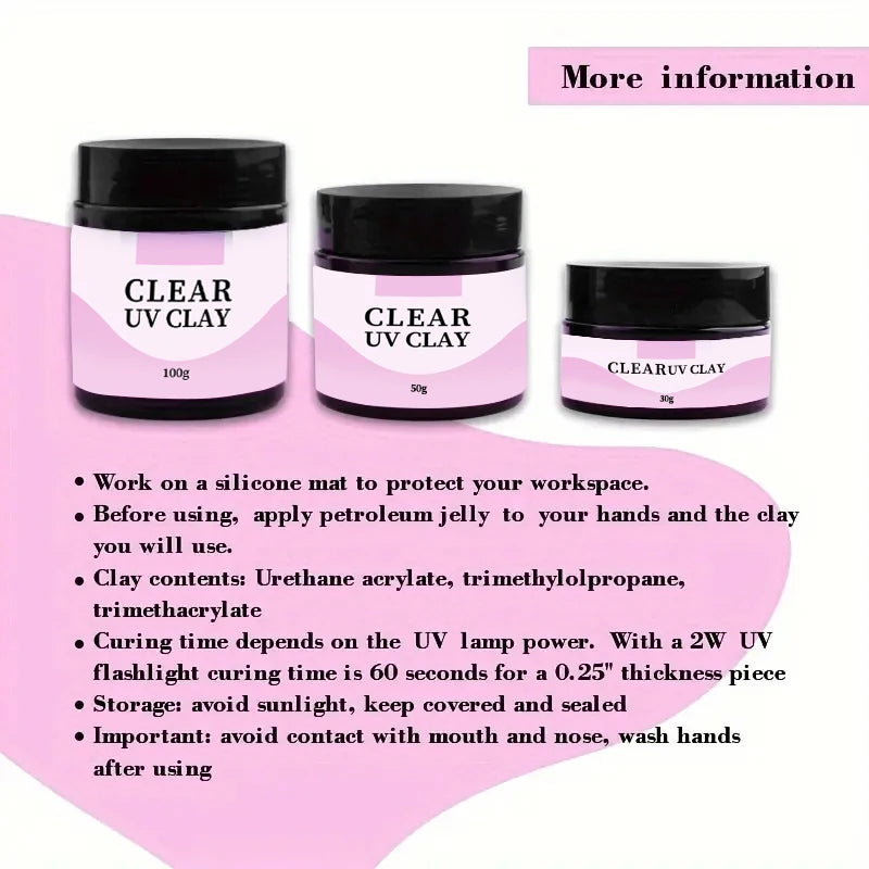 Clear Resin UV Clay for 3D Sculpting and DIY Crafts