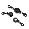 Black magnetic clasps for jewelry making featuring strong metal connectors.
