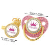 Crown Crystal Pacifier Clip & Soother Set