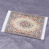 Handwoven Turkish style miniature carpet mat with intricate floral patterns for dollhouse decor