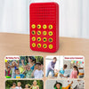A red button with 16 sound effect buttons is shown for parties and pranks.