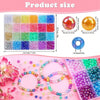 A display of mixed color resin beads in various sizes and colors for jewelry making, including round and tube shapes.