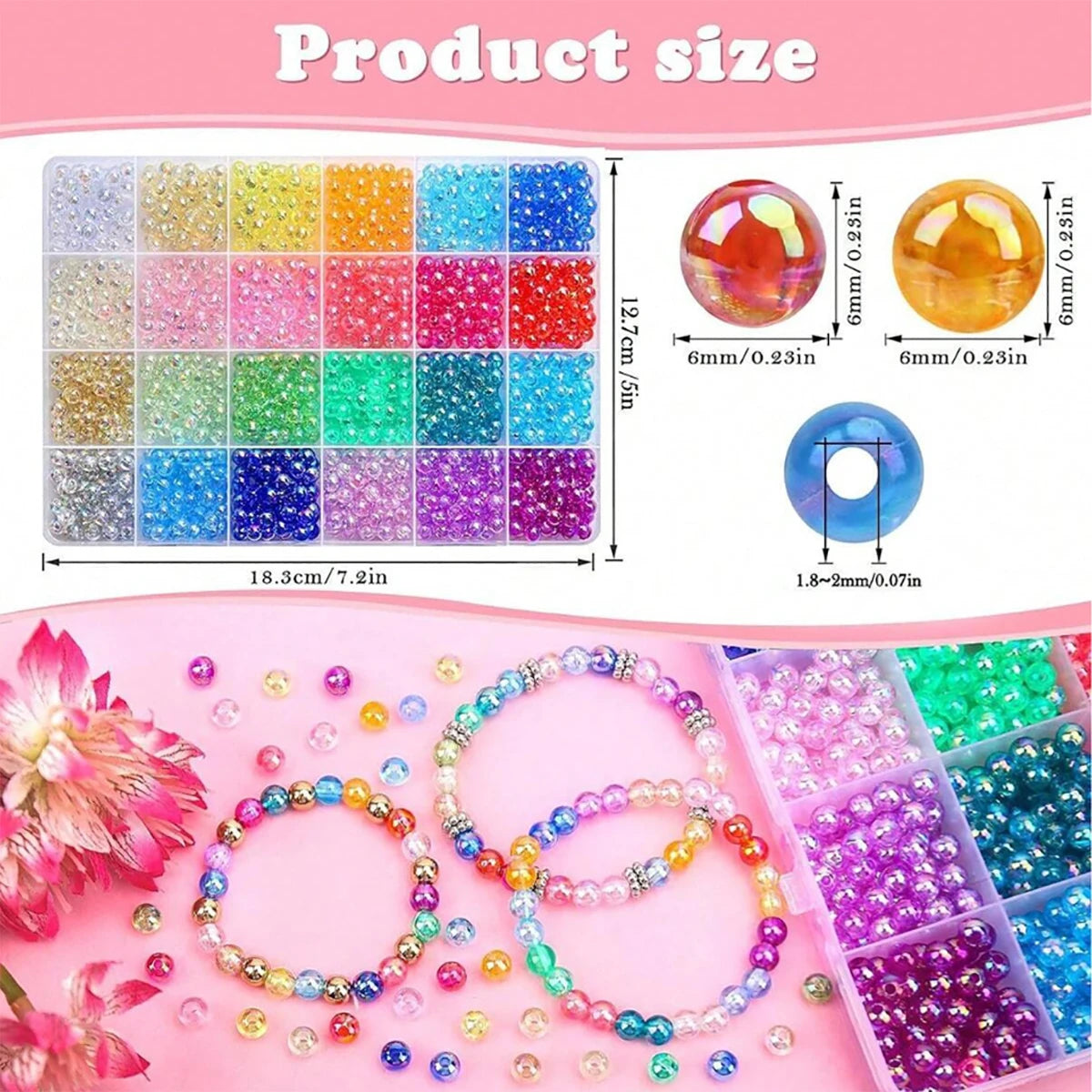 A display of mixed color resin beads in various sizes and colors for jewelry making, including round and tube shapes.