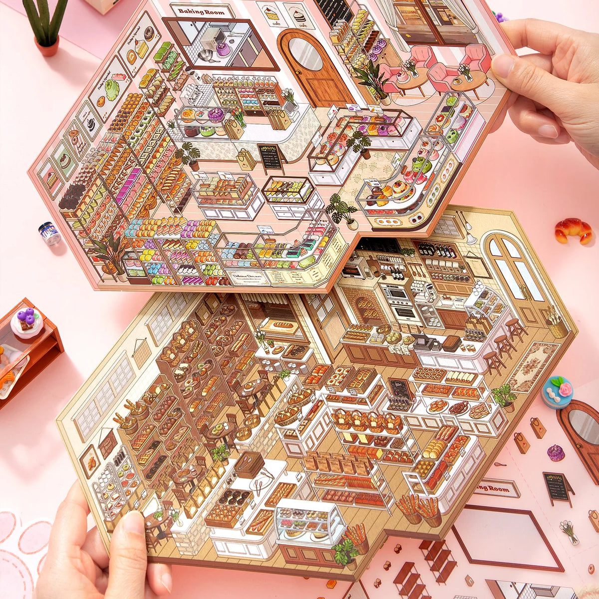 3D House Scene Stickers for Scrapbooking and DIY Crafts