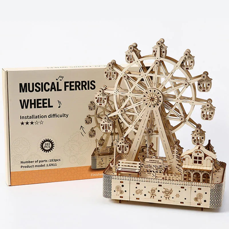 Wooden Ferris Wheel 3D Puzzle – DIY Model Kit for Home Décor