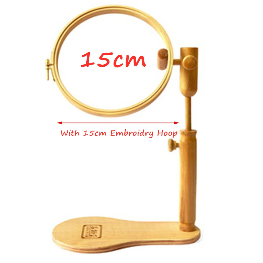Adjustable Wooden Embroidery Stand with 360° Rotation