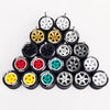 1/64 Scale Alloy Car Wheels with Rubber Tires - 10 Sets