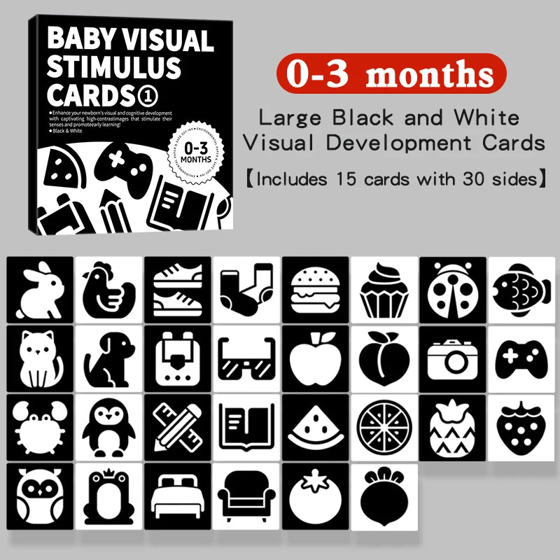 Montessori High-Contrast Visual Stimulation Cards for Babies