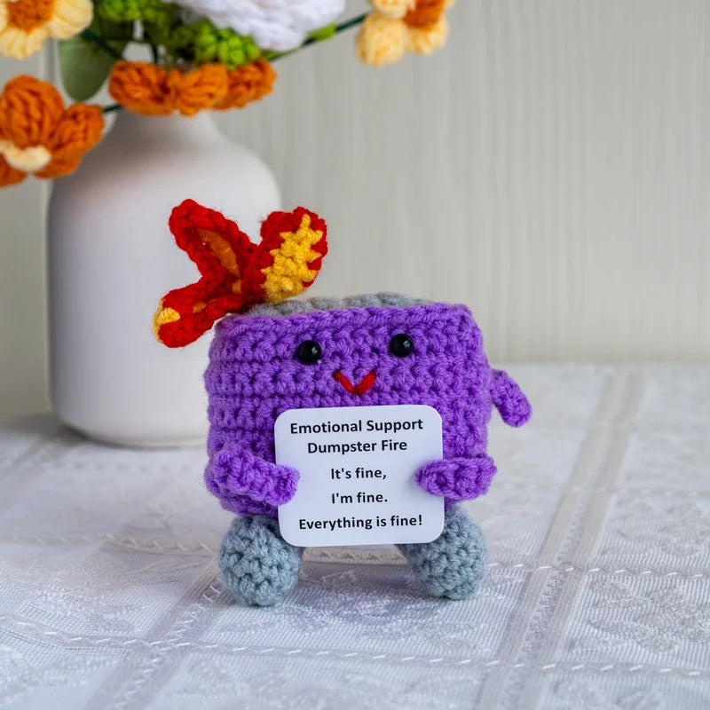 Crochet Dumpster Fire Decorative Doll