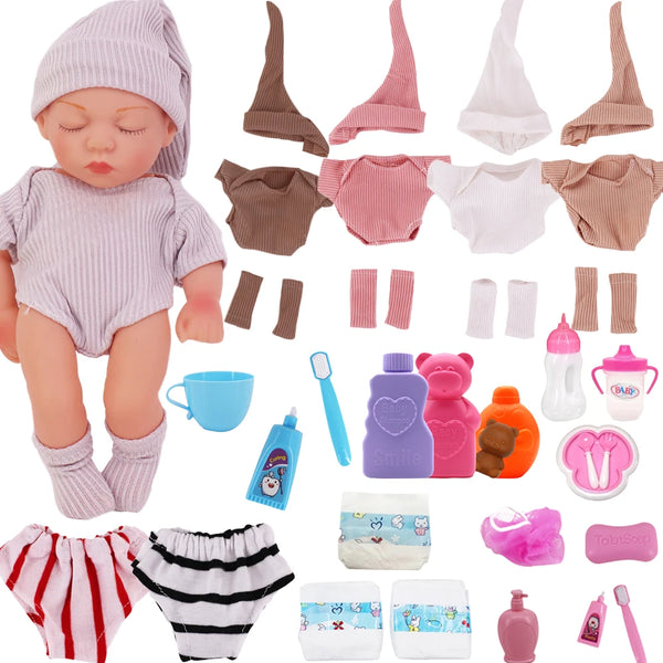 Fashion Doll Outfit Set with Hat, Jumpsuit, and Socks
