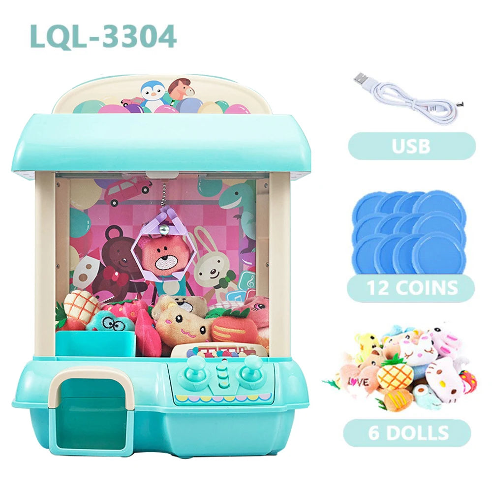 Mini Claw Machine Toy with Lights and Music for Kids
