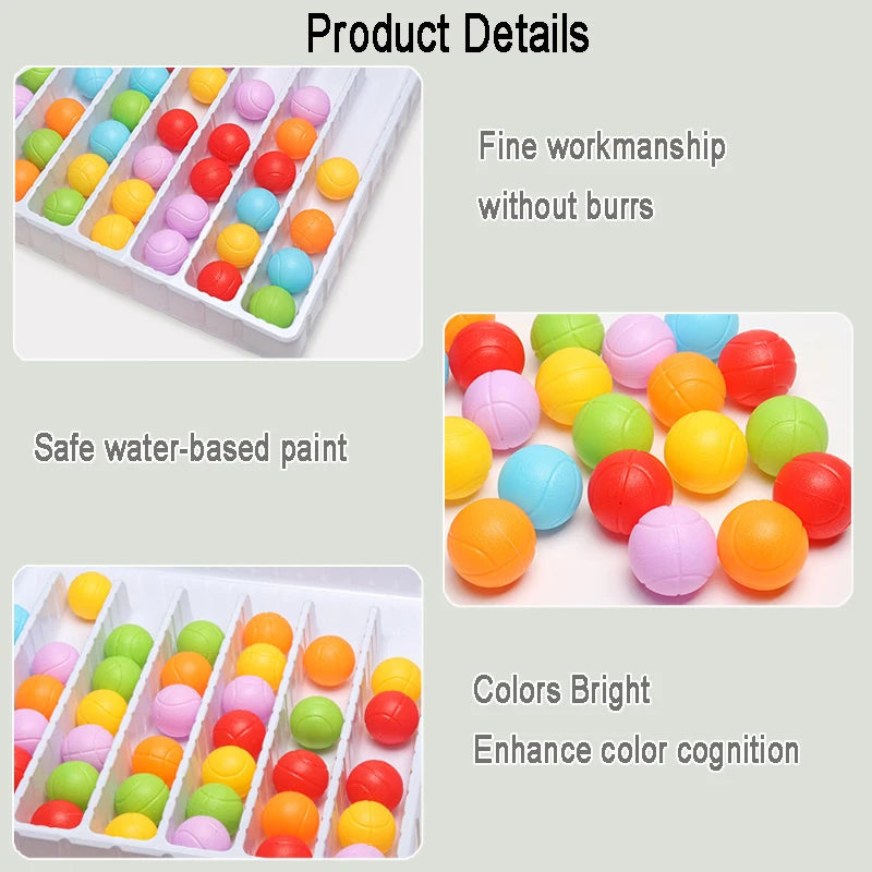 Rainbow Ball Sorting Board Game for Kids