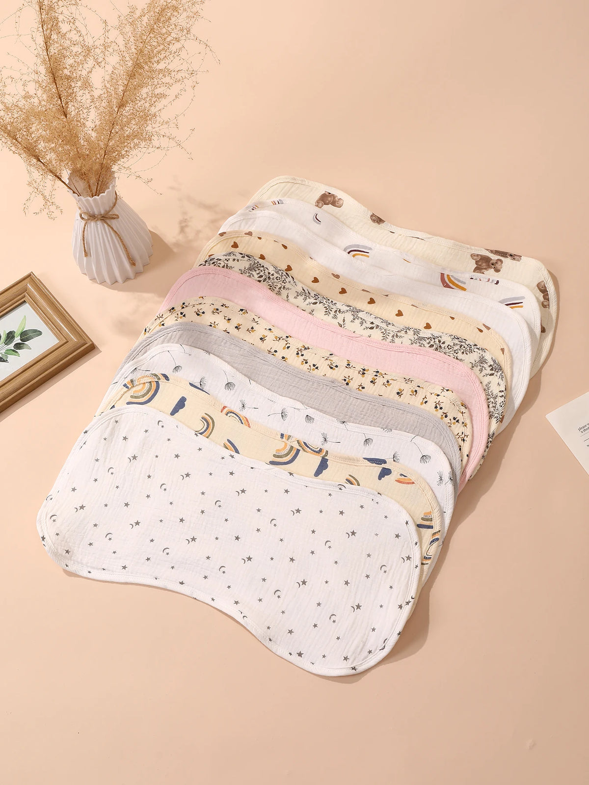 6-Layer Absorbent Baby Burp Cloths (2-Pack)