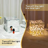 A DIY tulip flower cube night light craft kit showing a clear cube with glowing flowers and a mirror for turning off the ligh