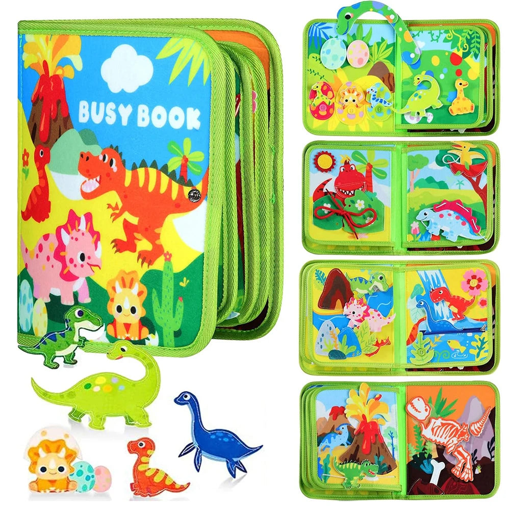 Felt Busy Book for Toddlers – Montessori Sensory Learning & Life Skills Activity Board