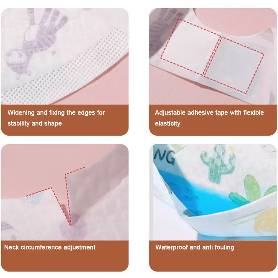 Disposable Baby Bibs (10-Pack) – Soft, Leakproof & Hygienic for Mess-Free Mealtimes