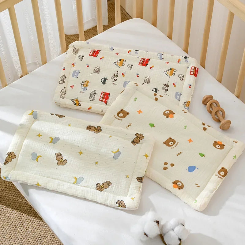 Breathable Four-Season Baby Pillow with Soft Cotton Cover